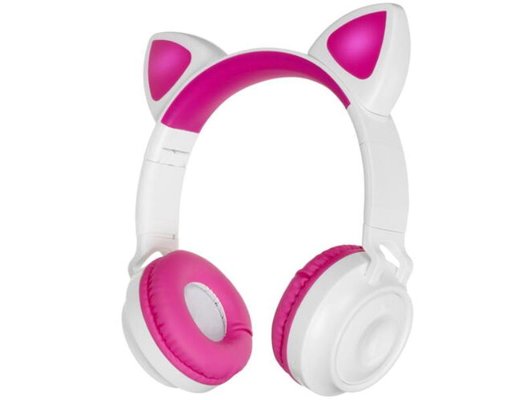 Наушники накладные QUMO PARTY CAT ВТ 0025 БЕЛО-РОЗОВЫЙ